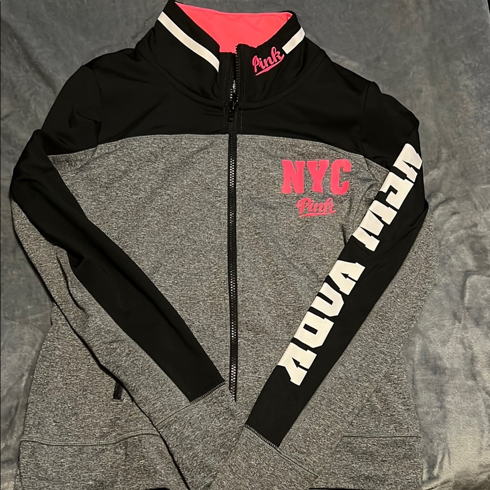 PINK Victoria's Secret Women's Black and Gray Jacket